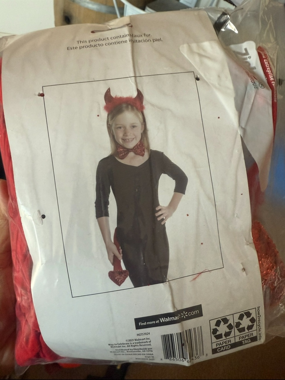 Kids Red Devil Costume - Bow Tie & Horns